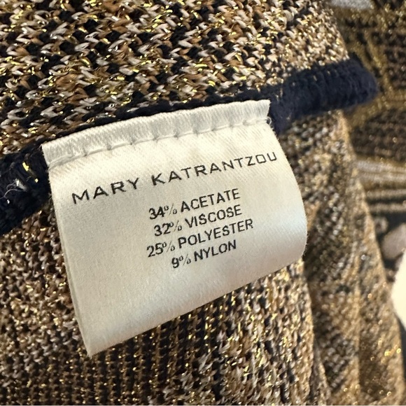 Mary Katrantzou Mini Dress Metallic Knit Colorful Artsy Aztec Size Extra Small - Picture 6 of 7